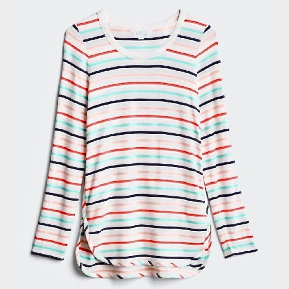 MARKET & SPRUCE-Zansia Curved Hem French Terry Top